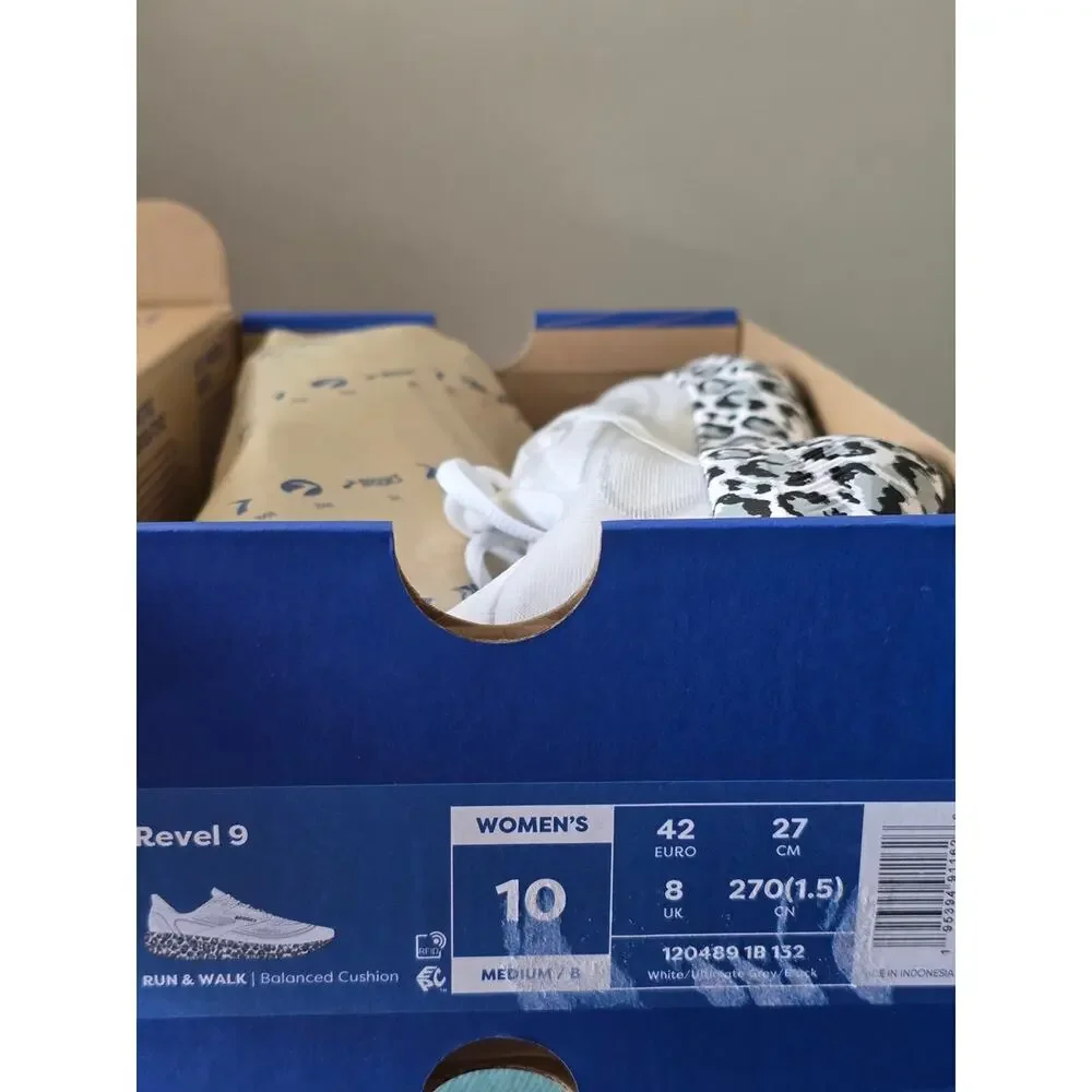 Limited Brooks Revel 9 Running Shoes White Leopard Print Women's 9.5 Or 10 NIB - Picture 12 of 15